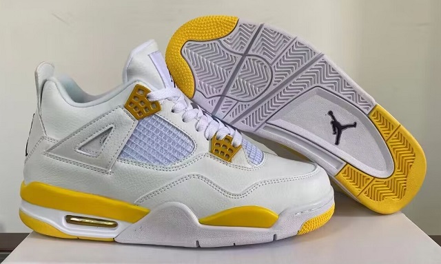 Women Air Jordan 4 Cement White Yellow